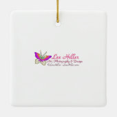 月明かりの中で暮らす原子未来的な宇宙黒猫 セラミックオーナメント (裏面)