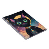 月明かりの中で暮らす原子未来的な宇宙黒猫 ノートブック (右側)