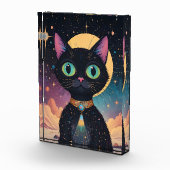 月明かりの中で暮らす原子未来的な宇宙黒猫 フォトブロック (右)