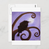 月明かりの中で烏 ポストカード (正面/裏面)