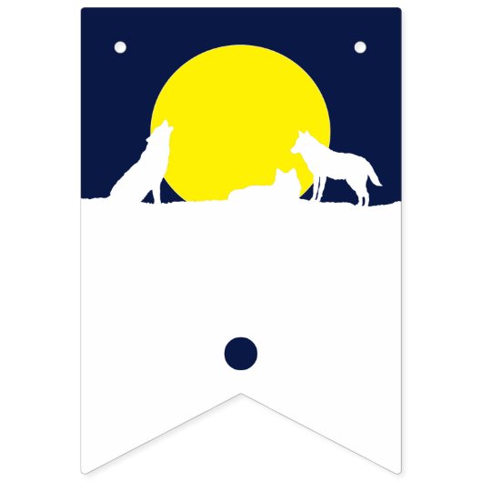 月明かりの中で狼みんな吠えろ!バント バンティングフラッグ (第1の旗)