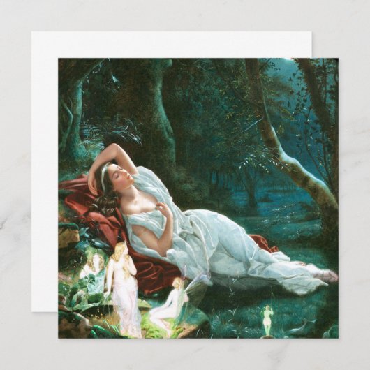 月明かりの中で眠るティターニア – シモンズ・アート 招待状 (正面/裏面)