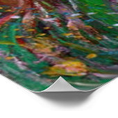 月明かりの中で金ゴールドの輝きを持つ緑の妖精 ポスター (角)