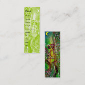 月明かりの中で金ゴールドフローラが輝く緑の妖精 スキニー名刺 (正面/裏面)
