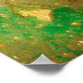 月明かりの中で金ゴールドフローラが輝く緑の妖精 ポスター (角)