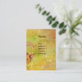 月明かりの中で金ゴールドフローラが輝く緑の妖精 名刺 (スタンド正面)