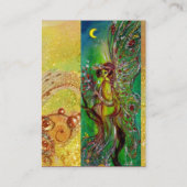 月明かりの中で金ゴールドフローラが輝く緑の妖精 名刺 (裏面)