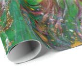 月明かりの中で金ゴールド銀の輝きを持つ緑の妖精 ラッピングペーパー (ロールコーナー)