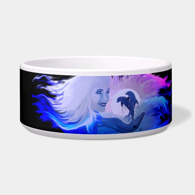 月明かりの中にイルカがいる人 ボウル (左)