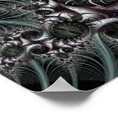 月明かりの中のどんぐりやクモの巣 ポスター (角)