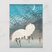 月明かりの中のアジとアシ – Ohara Koson - Art ポストカード (正面)
