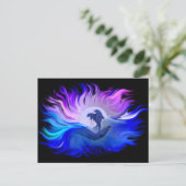 月明かりの中のイルカ ポストカード (スタンド正面)