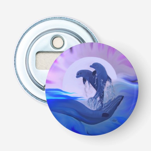 月明かりの中のイルカ 栓抜き (正面)