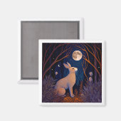 月明かりの中のウサギ マグネット (正面/裏面)