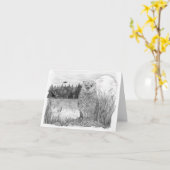 月明かりの中のオッター カード (黄色い花)