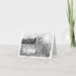 月明かりの中のオッター カード