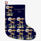 月明かりの中のキノコ ラージクリスマスストッキング (正面)