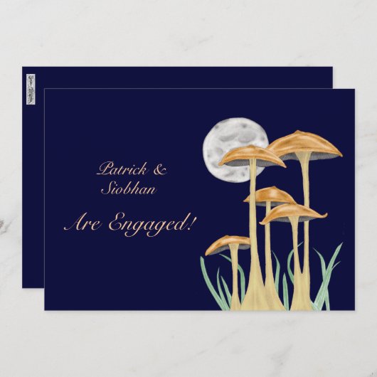 月明かりの中のキノコ 招待状 (正面/裏面)