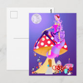 月明かりの中のキャットレディ ポストカード (正面/裏面)