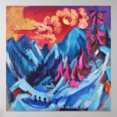 月明かりの中のキルヒナーの冬の風景 ポスター (正面)