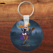 月明かりの中のセクシーな魔女 キーホルダー (正面)