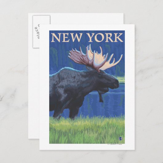 月明かりの中のニューヨーク ポストカード (正面/裏面)