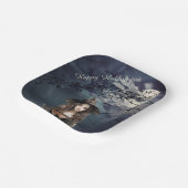 月明かりの中のハロウィーンの魔女 ペーパープレート (傾斜あり)