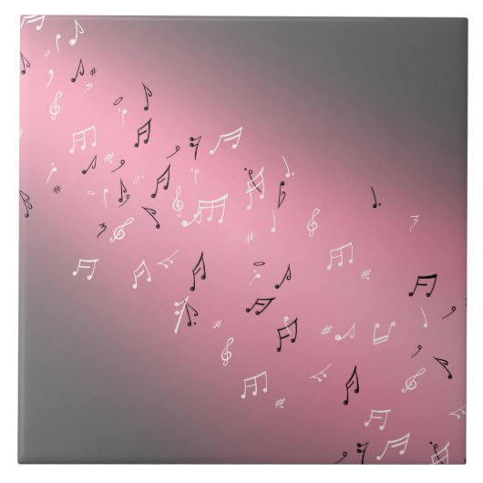 月明かりの中のピンクの音楽 タイル (正面)