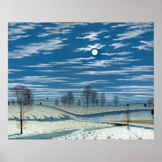 月明かりの中のヘンリー・ファラーの冬の風景 ポスター (正面)