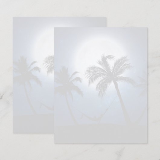 月明かりの中のヤシの木 (正面/裏面)