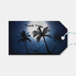 月明かりの中のヤシの木 ギフトタグ