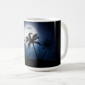 月明かりの中のヤシの木 コーヒーマグカップ (正面右)