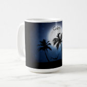 月明かりの中のヤシの木 コーヒーマグカップ (正面左)