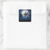 月明かりの中のヤシの木 スクエアシール (バッグ)