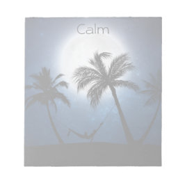 月明かりの中のヤシの木 ノートパッド