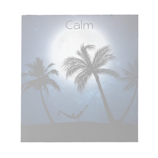 月明かりの中のヤシの木 ノートパッド (正面)