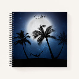 月明かりの中のヤシの木 ノートブック