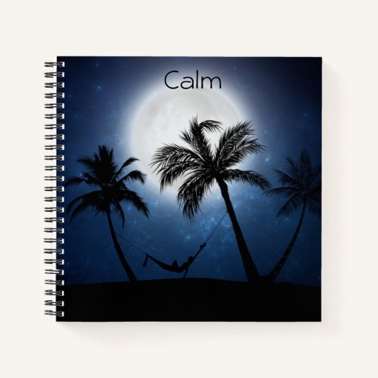 月明かりの中のヤシの木 ノートブック (正面)