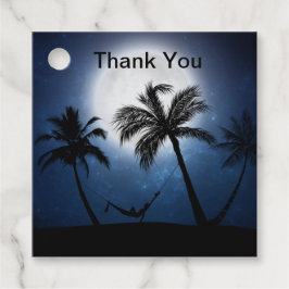 月明かりの中のヤシの木 フェイバータグ