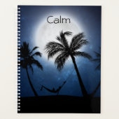 月明かりの中のヤシの木 プランナー手帳 (正面)