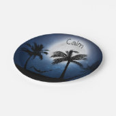 月明かりの中のヤシの木 ペーパープレート (アングル)