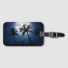 月明かりの中のヤシの木 ラゲッジタグ