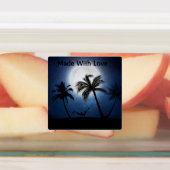 月明かりの中のヤシの木 ラベル (貼付)