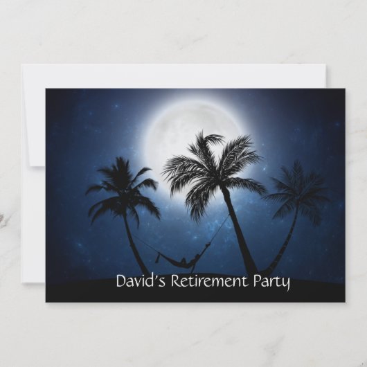 月明かりの中のヤシの木 招待状 (正面)