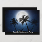 月明かりの中のヤシの木 招待状 (正面/裏面)