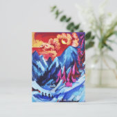 月明かりの中のルートヴィヒ・キルヒナー冬の風景 ポストカード (スタンド正面)