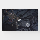 月明かりの中のレイブンとネズミの骸骨 横断幕 (横)