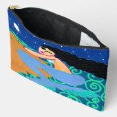 月明かりの中の人魚の抽象芸術 アクセサリーポーチ (見開き)