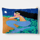 月明かりの中の人魚の抽象芸術 アクセサリーポーチ (裏面)