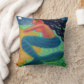 月明かりの中の人魚の抽象芸術 クッション (ブランケット)